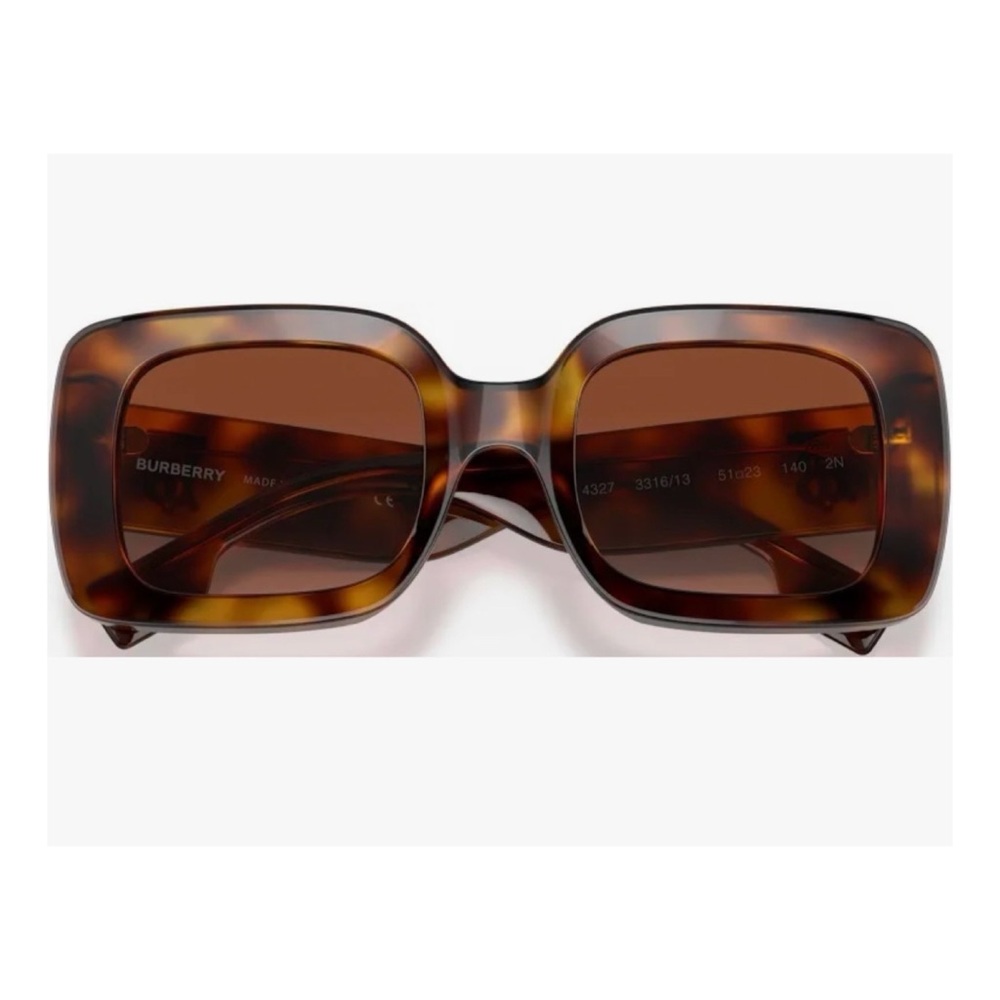 NWOT Burberry Woman’s BE4327 Delilah Square Sunglasses in Light Havana - Picture 3 of 15